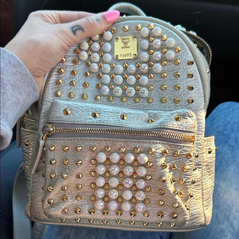 Mcm Mini Stark Studded Backpack - image 2